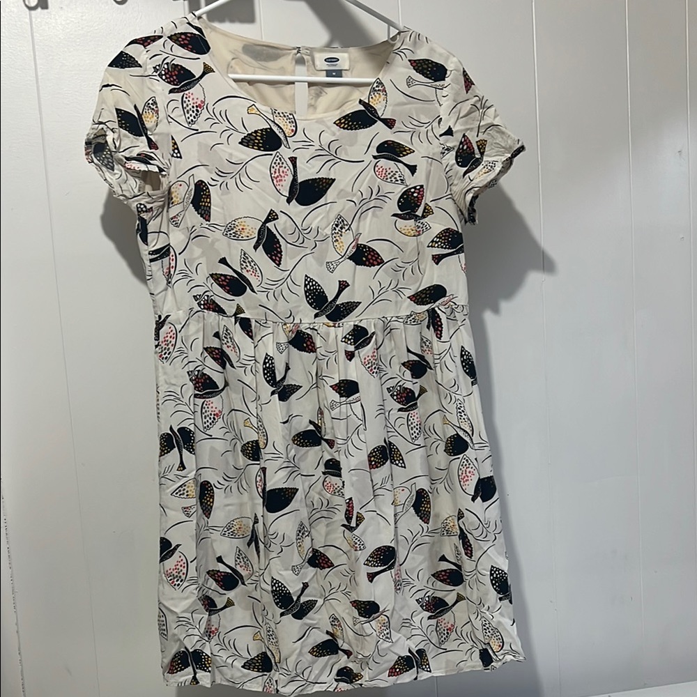 Old Navy Cream Flutter Sleeve Sheath Dress